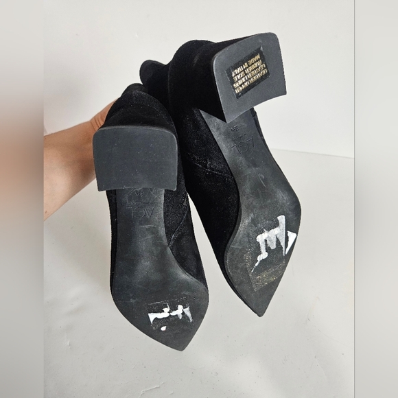 AGL Attilio Giusti Leombruni Black Sueded Leather Pointed Toe Boot 39.5 - Picture 9 of 13